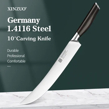 XINZUO Dövme Cleaver Bıçak Oyma Çatal 1-2 ADET Almanya 1.4116 Çelik Barbekü Biftek Çatal Kavurma Bıçağı Mutfak Yemek Sofra