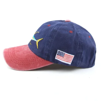 Xthree Yıkanmış Pamuk Beyzbol Kapaklar Erkekler Şapka Kap Balık Nakış ABD Bayrağı Casquette Baba Şapka Kadınlar için Gorras snapback