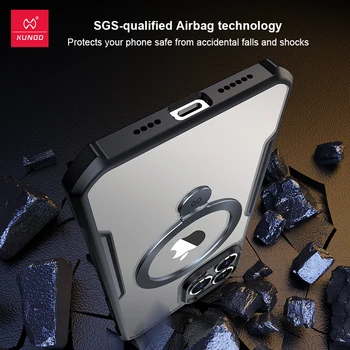 Xundd Manyetik Kılıf iPhone 14 Pro Max 14 Artı Hava Yastığı Darbeye Dayanıklı Kabuk İçin Katlanabilir Tutucu ile iPhone 13 Pro 12 Pro Max Durumda