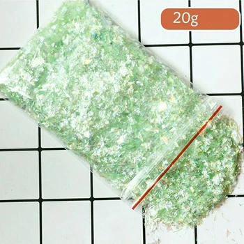 Yanardöner Mylar Gevreği 20 gram nail art Unicorn Ezilmiş mylar denizkızları glitter gevreği Kırık, 3D Süslemeleri Manikür Dekorasyon