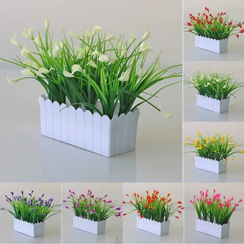 Yapay Bitkiler Tencere İle Sahte Çiçekler Ev Bahçe Dekor İçin Açık Görüntülemek İçin Masa Üstü Ofis Masası Komidin