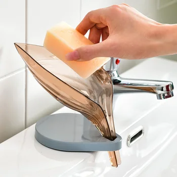 Yaprak Şekli Drenaj Sabunluk Kutusu Banyo Duş Sabunluk Çanak Depolama Plaka Tepsi Sabun Kutusu Banyo Malzemeleri Banyo Gadgets