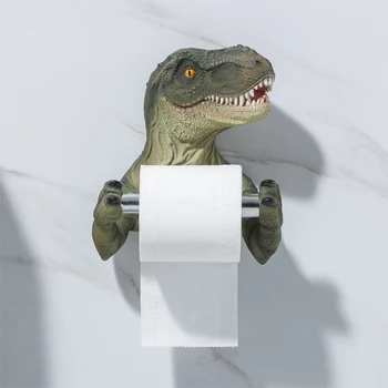 Yaratıcı Dinozor rulo kağıt havlu tutucu Duvara Monte Rulo tutucu kağıt havlu tutacağı Tuvalet Depolama Rafı Tuvalet Aksesuarları