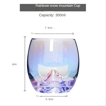 Yaratıcı gökkuşağı cam bardak gözyaşı kristal bardak ev renkli kişiselleştirilmiş su bardağı Japonya net kırmızı okyanus şarap bardağı Buzdağı Fincan