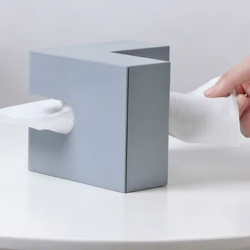 Yaratıcı İskandinav doku kutusu ev ofis köşe tepsisi basit masaüstü kağıt havlu saklama kutusu WF807452