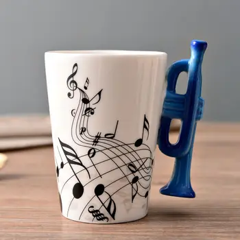 Yaratıcı Müzik Keman Tarzı Gitar Seramik Kupa Kahve Çay Süt Çıta Bardak Kolu ile Kahve Kupa Yenilik Hediyeler sevimli fincan