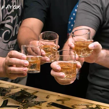 Yaratıcı viski bardağı Mermi ile Rom Bar Kristal Bardak Çivili Savaş Başlığı Votka shot bardakları Sıradışı Büyük bira kupası İçme için Hediye