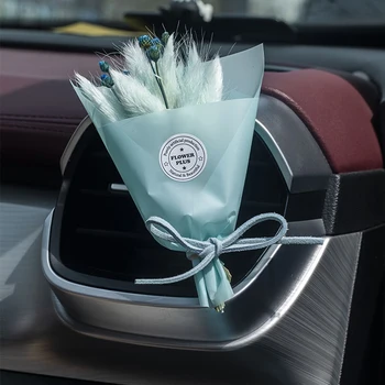 Yaratıcılık Kurutulmuş buket çiçekler Araba Parfüm Hava Firar Klip Mini Buket Ebedi Çiçek Araba Aksesuarları İç Kadın Süsleme