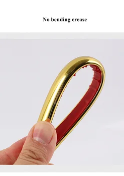 Yarı dairesel Süpürgelik Hattı Arka Plan Metal dekoratif şerit Ayna Çerçevesi Yuvarlak Kapanış PVC Kendinden yapışkanlı 3D Etiket Kenar