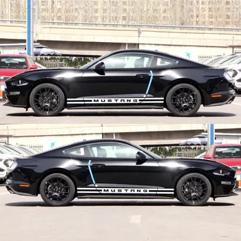Yarış Spor Araba Çıkartmaları Şık Otomatik Uzun Yan Şerit Çıkartması Vinil Film Tuning Oto Sticker Ford Mustang Otomobiller 2022
