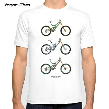 Yaz Dağ Bisikleti Sanat Klasik T-Shirt Sabit Vites Bisiklet Grafik Tasarım Bisiklet Baskı erkek spor Casual Tops Beyaz Tees