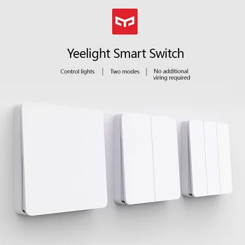 Yeelight akıllı duvar anahtarı 220V 1/2/3 Gang 86*86*60mm düğme paneli kendinden ribaund tasarım desteği akıllı lamba ve Normal ışık