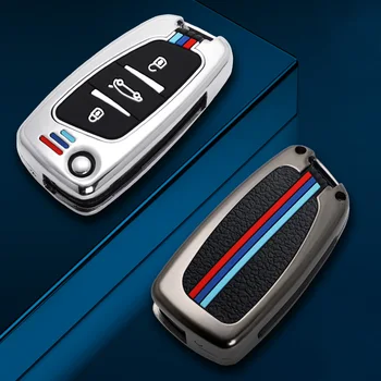 Yeni 3 Düğme Araba Katlanır Anahtar Durumda Tam Kapak Peugeot Citroen için C1 C2 C3 C4 C5 DS3 DS4 DS5 DS6 Oto Anahtar Kabuk Aksesuarları Anahtarlık