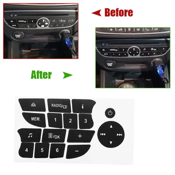 Yeni Araba Düğmesi Tamir Çıkartmalar CD Radyo Ses Düğmesi Tamir Çıkartmaları Çıkartmaları Twingo Renault Clio ve Megane 2009-2011 için