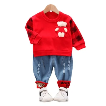 Yeni Erkek Giyim İlkbahar Sonbahar Bebek Giysileri Çocuk Kız spor tişört Pantolon 2 adet / takım Toddler Rahat Kostüm Çocuklar Eşofman