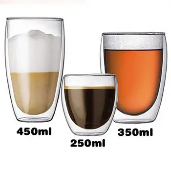 Yeni Isıya dayanıklı çift duvarlı kupa bardak Bira Espresso kahve fincan seti El Yapımı bira kupası çay bardağı viski bardağı Bardak Drinkware
