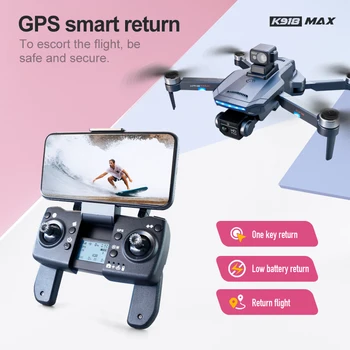 Yeni K918 MAX GPS Drone 4K Profesyonel Engellerden Kaçınma 8K Çift Hd Kamera Fırçasız Katlanabilir Quadcopter RC Mesafe 1200M