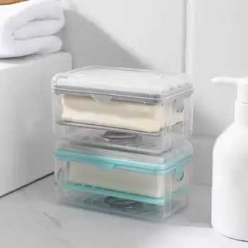 Yeni Kullanım Rulo Tipi Sabunluk Tutucu Banyo Tuvalet Sabun Kutusu şeffaf plastik saklama kabı Drenaj Su Banyo Alet