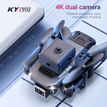 Yeni KY912 Mini Drone 4K HD Kamera 360 ° Engellerden Kaçınma Hava Basıncı Sabit Yükseklik Profesyonel Katlanabilir Quadcopter Oyuncak
