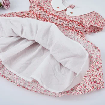 Yeni Kısa Kollu Önlüklü Elbise Yaz Toddler Kız Prenses Parti Doğum Günü Elbise El Yapımı Vintage Elbiseler Kız İçin 1-6 yıl