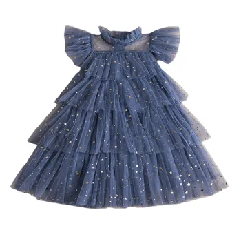 Yeni Kızların Kek Örgü Prenses Elbise Çocuk Giysileri Çiçek Kız Elbise Kore Bebek Giysileri Bebek Kız Giyim