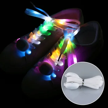 Yeni LED spor ayakkabı Bağcıkları Aydınlık Ayakabı Glow Ayakkabı Dizeleri Yuvarlak Flaş ışığı Ayakabı Hiçbir Kravat Tembel Ayakkabı Bağcıkları Parti Dekor