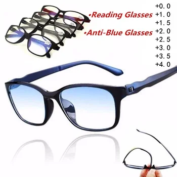 Yeni okuma gözlüğü Erkekler Anti Mavi Presbiyopik Gözlük Anti Yorgunluk Bilgisayar Gözlük +0.0 +1.0 +1.5 +2.0 +2.5 +3.0 +3.5 +4.0