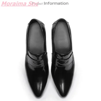 Yeni Retro Siyah Katı Erkek İş Pompaları Beyefendi 2022 Sivri Moda Rahat Deri Batı Lüks yüksek kaliteli ayakkabılar