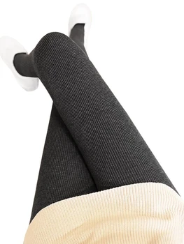Yeni Sonbahar / Kış Kadın Artı Kadife Kalın Tayt Yüksek Kalite Moda Rahat Legging Pantolon Rahat Düz Renk Tayt