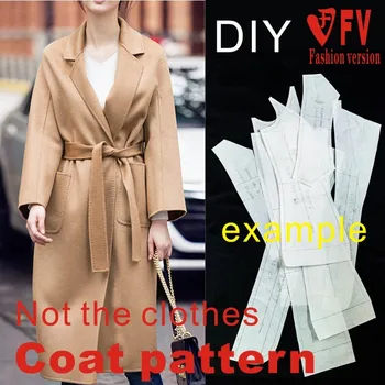 Yeni stil kadın ceket desen çift taraflı kaşmir rahat uzun konfeksiyon kesme çizimleri BFY-232