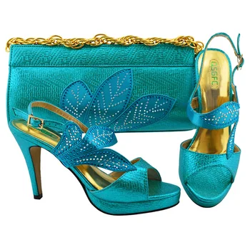 Yeni Varış İtalyan Tasarım Bayan Ayakkabı Ve çanta seti Düğün Ayakkabı Ve Çanta Kadınlar İçin Nijerya Çanta Ve ayakkabı seti Sarı renk