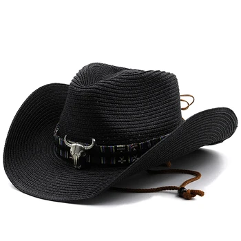 Yeni Yaz kovboy şapkası Erkekler Kadınlar İçin Moda Caz Kap Güneş Koruma Açık Plaj Hasır Şapka Cowgirl Şapka