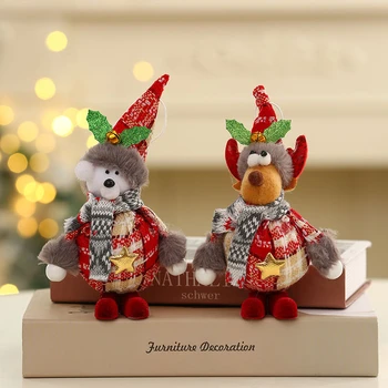 Yeni Yıl 2023 Hediye Oyuncaklar Gnome Santa Melek Bebek Noel Dekorasyon Ev için Ahşap Kolye Süs Noel ağaç dekor Navidad 2022