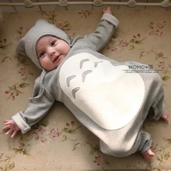 Yenidoğan Bebek Pamuk Tek Parça Giysi Kalın Kapüşonlu Bebek Erkek Kız Sıcak Giysiler Romper Hayvan Tarzı Totoro Sıcak Satış