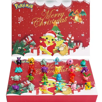 Yenı 24 ADET Pokemon Noel Advent Takvimi Kutusu aksiyon figürü oyuncakları Kawaii Pikachu Anime Figürü çocuk oyuncakları Doğum Günü Hediyeleri