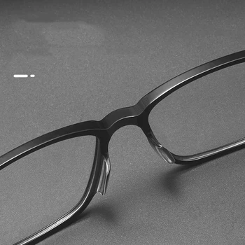 YIMARUILI Ultra hafif İş Saf Titanyum Kare Gözlük Çerçevesi Asetat Retro Optik Reçete Gözlük Erkekler HT5022B