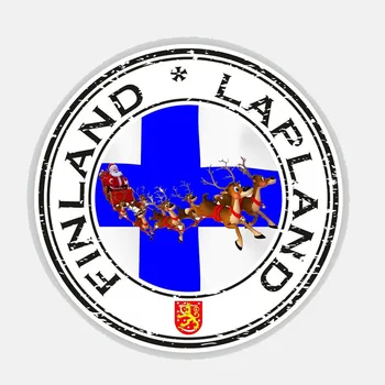 YJZT 13.5 CM*13.5 CM Araba Aksesuarları Finlandiya Lapland Pencere Kask Araba Sticker Çıkartması 6-2694