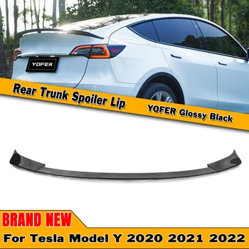 YOFER Stil Arka Spoiler Kanat Tesla Modeli Y 2020-2022 Tüm Modeller Parlak Siyah Araba Decklid Bagaj Kapağı Splitter Dudak Flap Trim