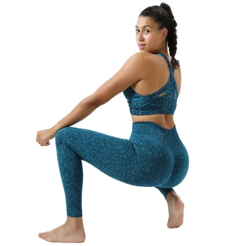 Yoga Hayvan Dikişsiz Tayt Leopar Legging Yüksek Bel spor salonu taytları Pantolon Kadınlar için Spor Koşu Pantolon