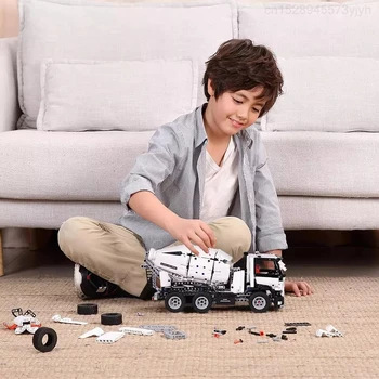 Youpin ONEBOT Mühendislik Mikser Tankeri Erkek oyuncak Yapı Taşları Çocuk Eğitim DIY Oyuncaklar Doğum Günü Sürprizi Hediye