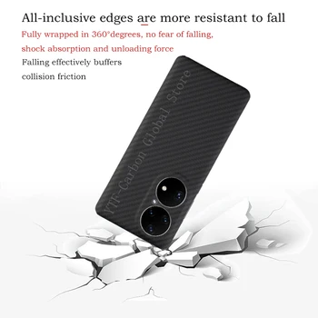 YTF-karbon Gerçekten karbon fiber kılıf İçin HUAWEİ P50 pro Ultra ince anti-damla Aramid elyaf huawei P50 Cep telefonu sert Kapak