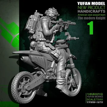 Yufan Model 75mm 1/24 model seti Motosiklet Reçine Asker kendinden montajlı YFWW-1870