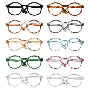 Yuvarlak Çerçeve Minyatür Gözlük Şeffaf Lens Şeker Renk Gözlük Tarzı Blythe Bebek Aksesuarları Peluş Bebek Gözlük Aksesuarı
