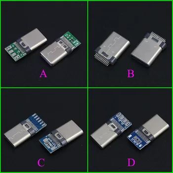YuXi DIY OTG USB - 3.1 Kaynak Erkek jack Tak USB 3.1 Tip C Konnektör PCB kartı Fişleri Veri Hattı Terminalleri Android için