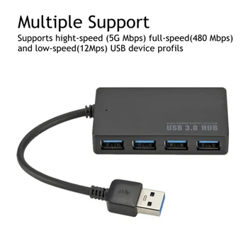 Yüksek hızlı USB 3.0 HUB Çoklu USB Splitter 4 Port Genişletici Çoklu USB Genişletici Bilgisayar Aksesuarları Dizüstü PC İçin Çoklu