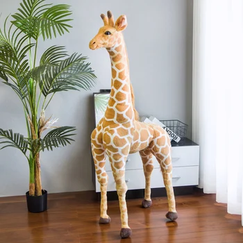 Yüksek Kalite 140 cm Simülasyon Kawaii Zürafa Peluş Oyuncaklar Doldurulmuş Hayvanlar Bebekler Yumuşak Çocuk Çocuk Bebek doğum Günü hediyesi Odası Dekor