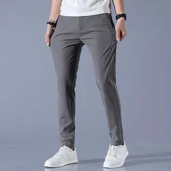 Yüksek Kaliteli günlük erkek pantolonları Erkek Pantolon Slim Fit Çalışma Elastik Bel Jogger Pantolon Açık Uzun Pantolon Sweatpant Erkek