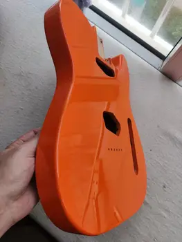 Yüksek Kaliteli Kızılağaç Ahşap Tele Gitar Vücut Parlak Bitmiş El Yapımı Turuncu Renk Özel TL Elektrikli Gitar Varil Değiştirme