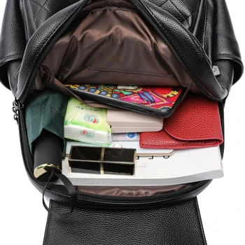 Yüksek Kapasiteli Kadın Deri Sırt Çantaları Yüksek Kaliteli Kadın Vintage Sırt Çantası kız çocuk okul çantası Seyahat Sırt Çantası Bayanlar Sırt çantası