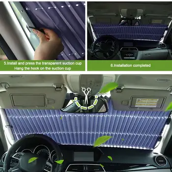 Yükseltme araç ön camı Güneş Gölge Otomatik Katlanabilir Uzatma Araba Pencere Güneşlik Güneşlik Koruyucu Arabanızı Serin Tutun